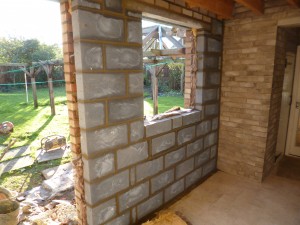 Renovation works in Corby. Internal block work.