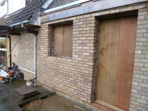 Renovation works in Corby. Brickwork completed