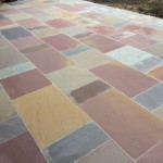 Close up of the finished Sandstone Patio in Market Harborough.
