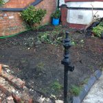 The area to be replaced with a gravel driveway in Market Harborough.