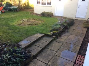 The patio in Broughton prior to TDJ Construction starting work.