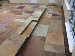 Close up of the steps of the new Indian Sandstone patio in Broughton.