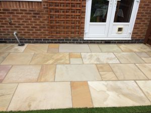 This Indian Sandstone patio was laid down for a customer in Kettering.