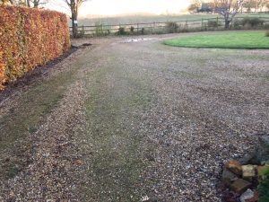 Another view of the existing driveway in Wilbarston near Stoke Albany.