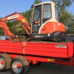 The machinery heading out to Market Harborough to be begin work on the gravel driveway.