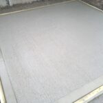 The garden office base after the concrete had been poured