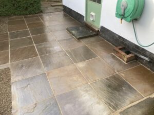 The completed patio in Leicestershire