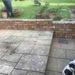 Another view of the new garden wall in Leicestershire