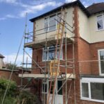 TDJ Construction erect scaffolding to allow them to begin work in Market Harborough